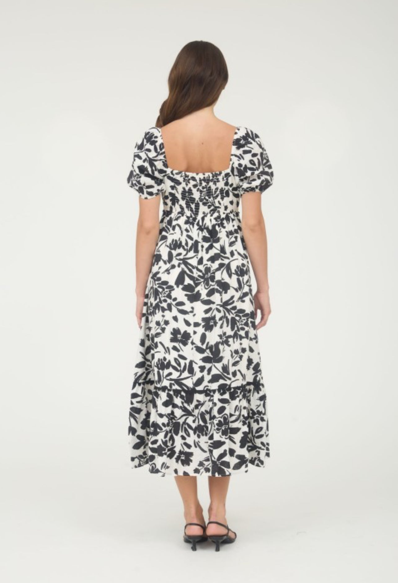 Lilly Bubble Sleeve Midi Dress
