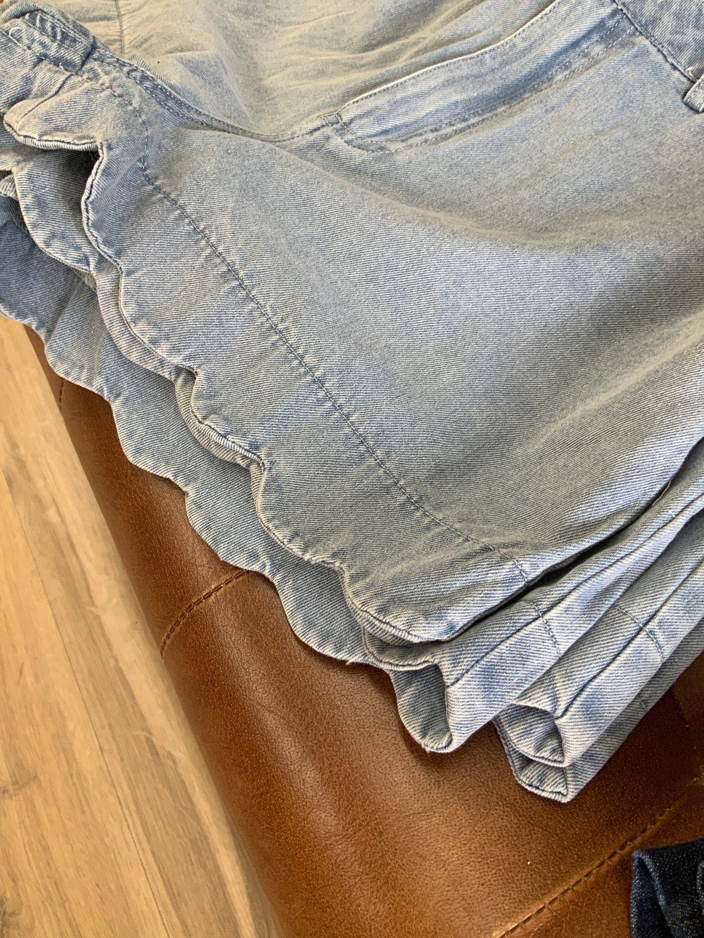 Denim Scallop Shorts