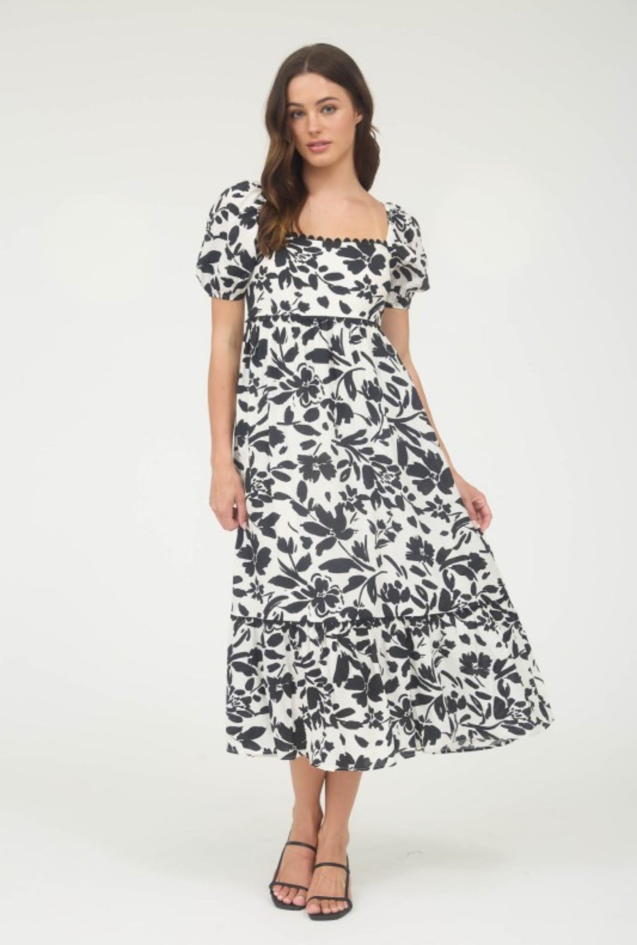 Lilly Bubble Sleeve Midi Dress