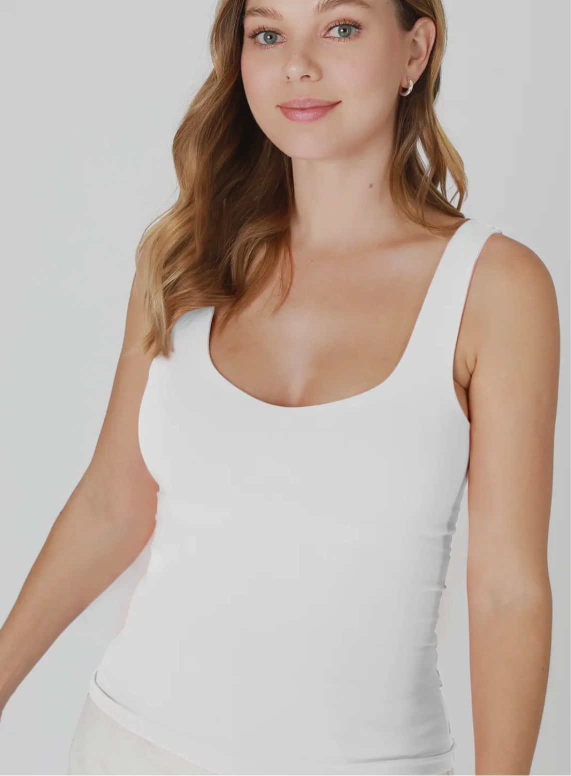 White Fitted Stretchy Tank