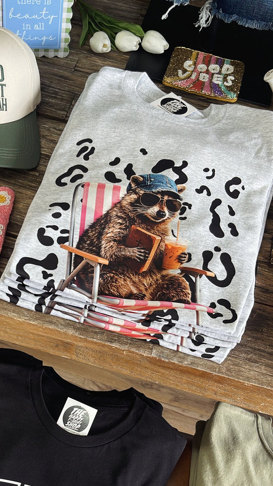 Books & Sips Raccoon Tee