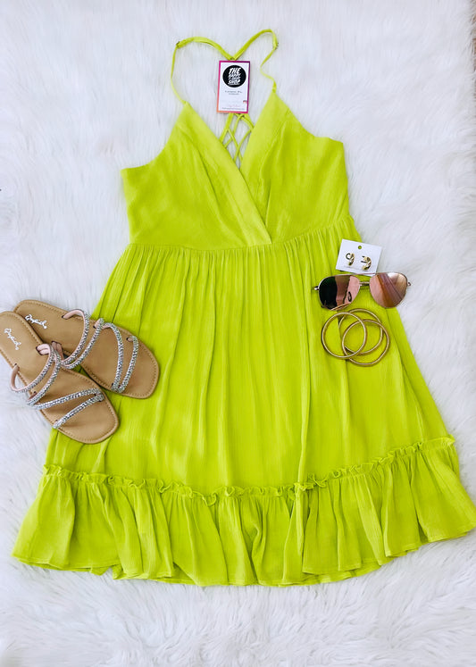 Lime Ruffle Dress