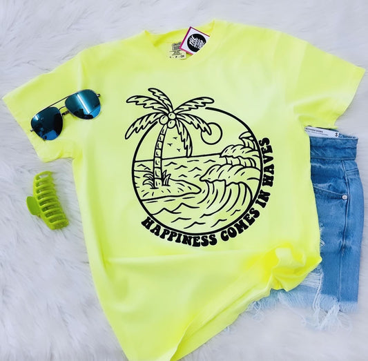 HAPPINESS COMES IN WAVES TEE