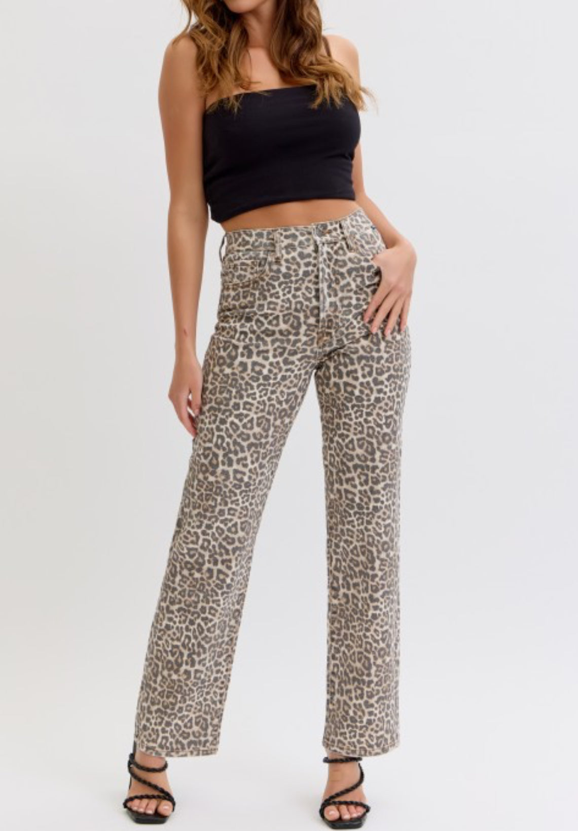 Trendy Leapord Print Jeans