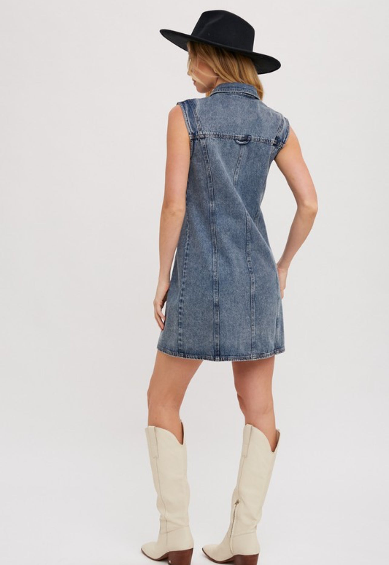 Denim Button Dress