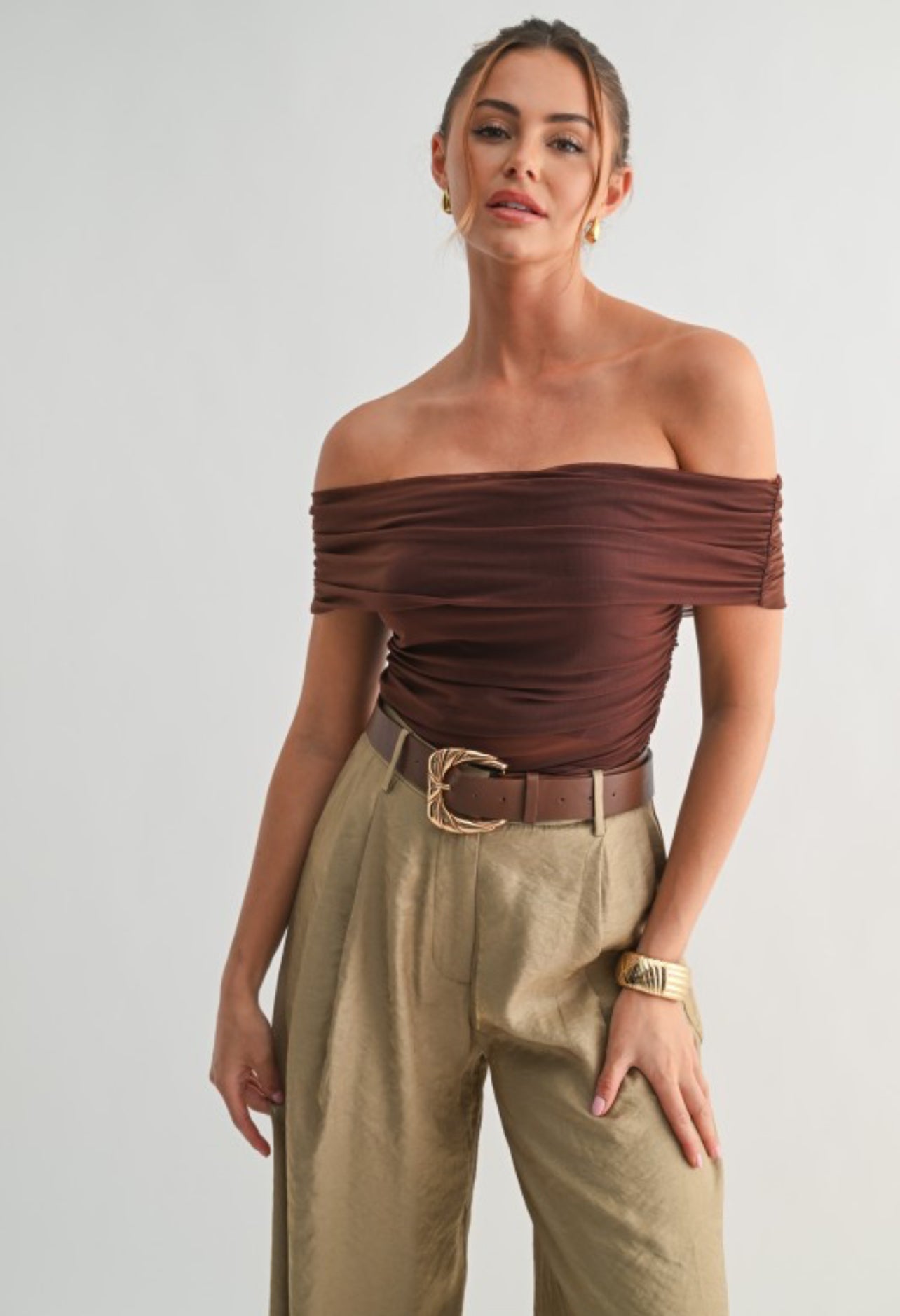 Off-the-Shoulder Sheer Top