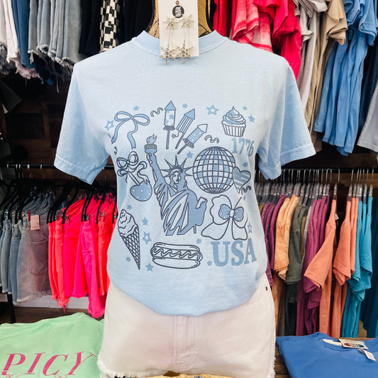 Blue 4th of July Tee