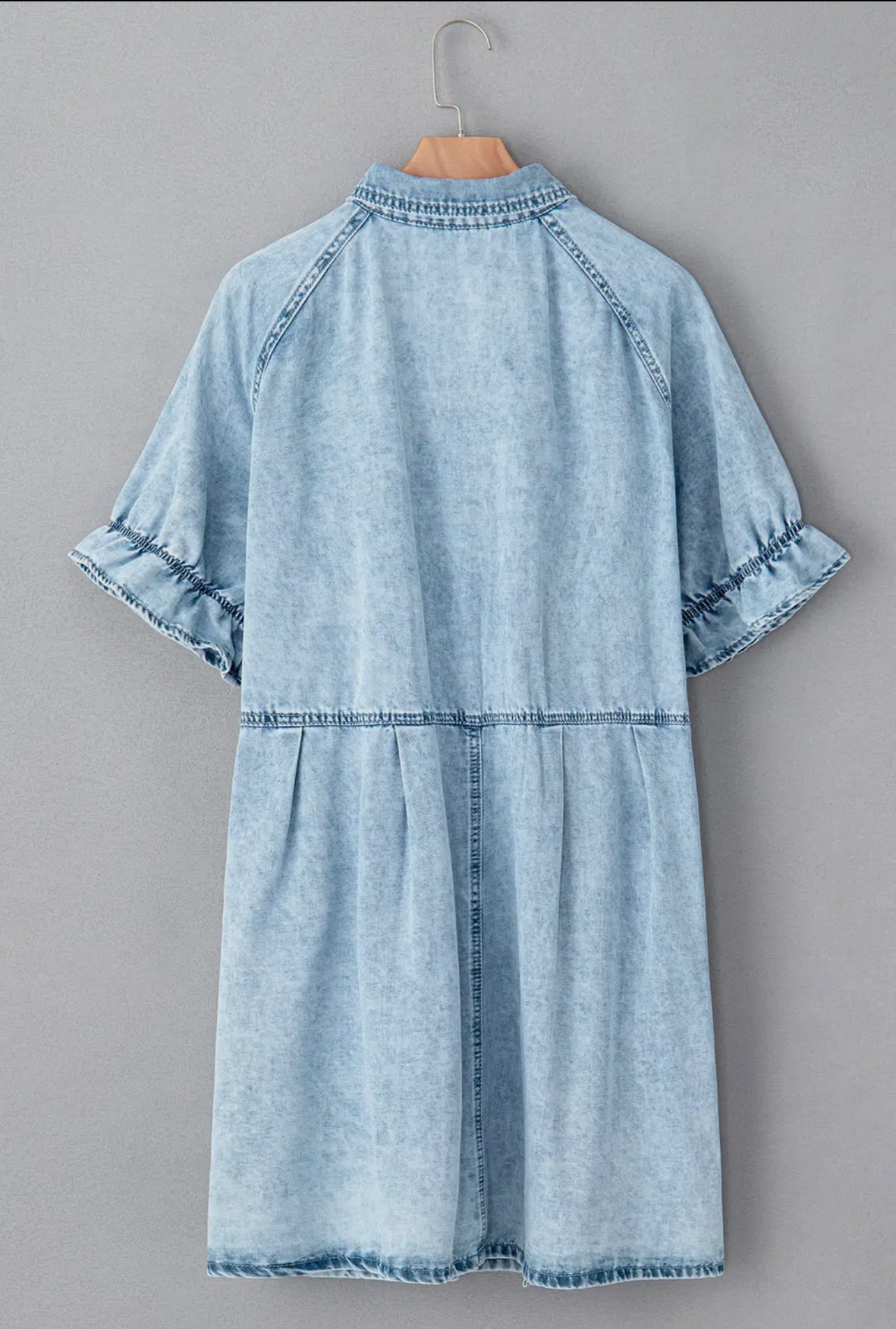 Bubble Sleeve Denim Dress