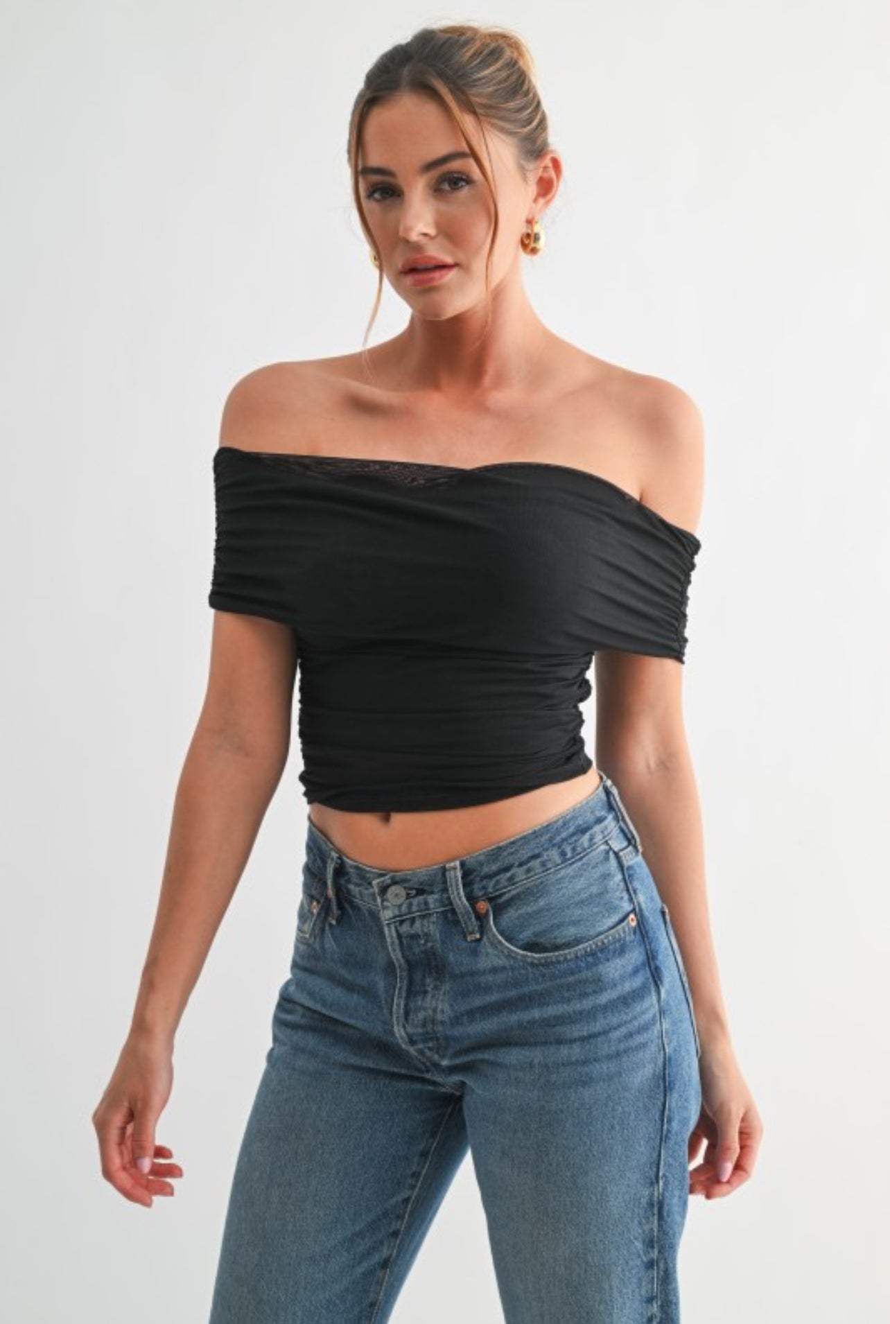 Off-the-Shoulder Sheer Top